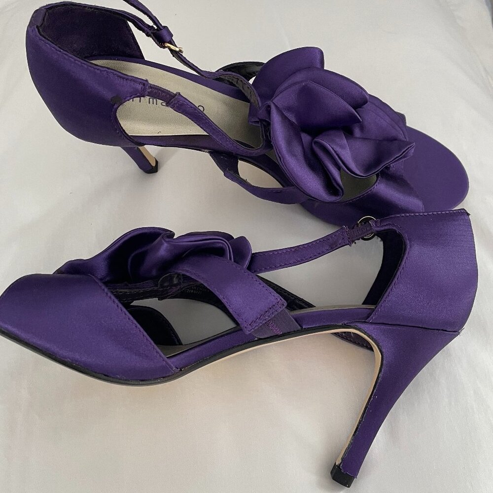 Purple Satin High Heel Shoes